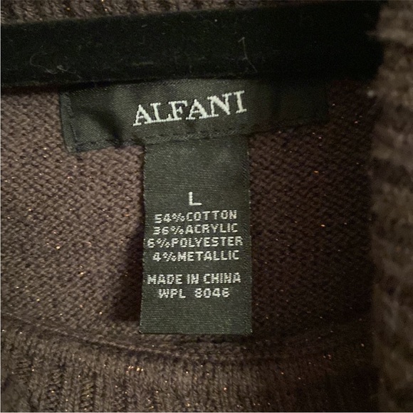 Alfani Shimmery Cowl Neck, Long Sleeve Tunic, Pullover Sweater, Size: L - Picture 3 of 9